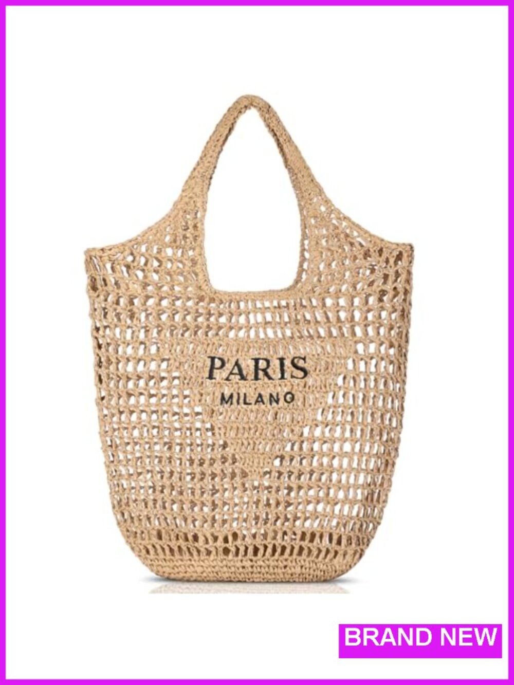 Natural Straw Handwoven Beach Tote Bag Large Capacity Shoulder Bag